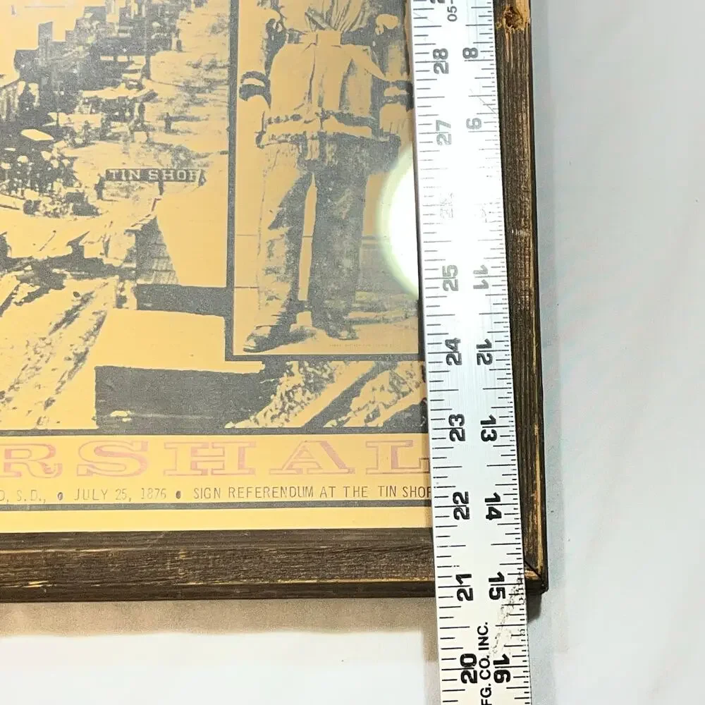 Vintage Wild Bill Hickok Wanted Poster Marshal Framed Old West Wall Decor 11x14